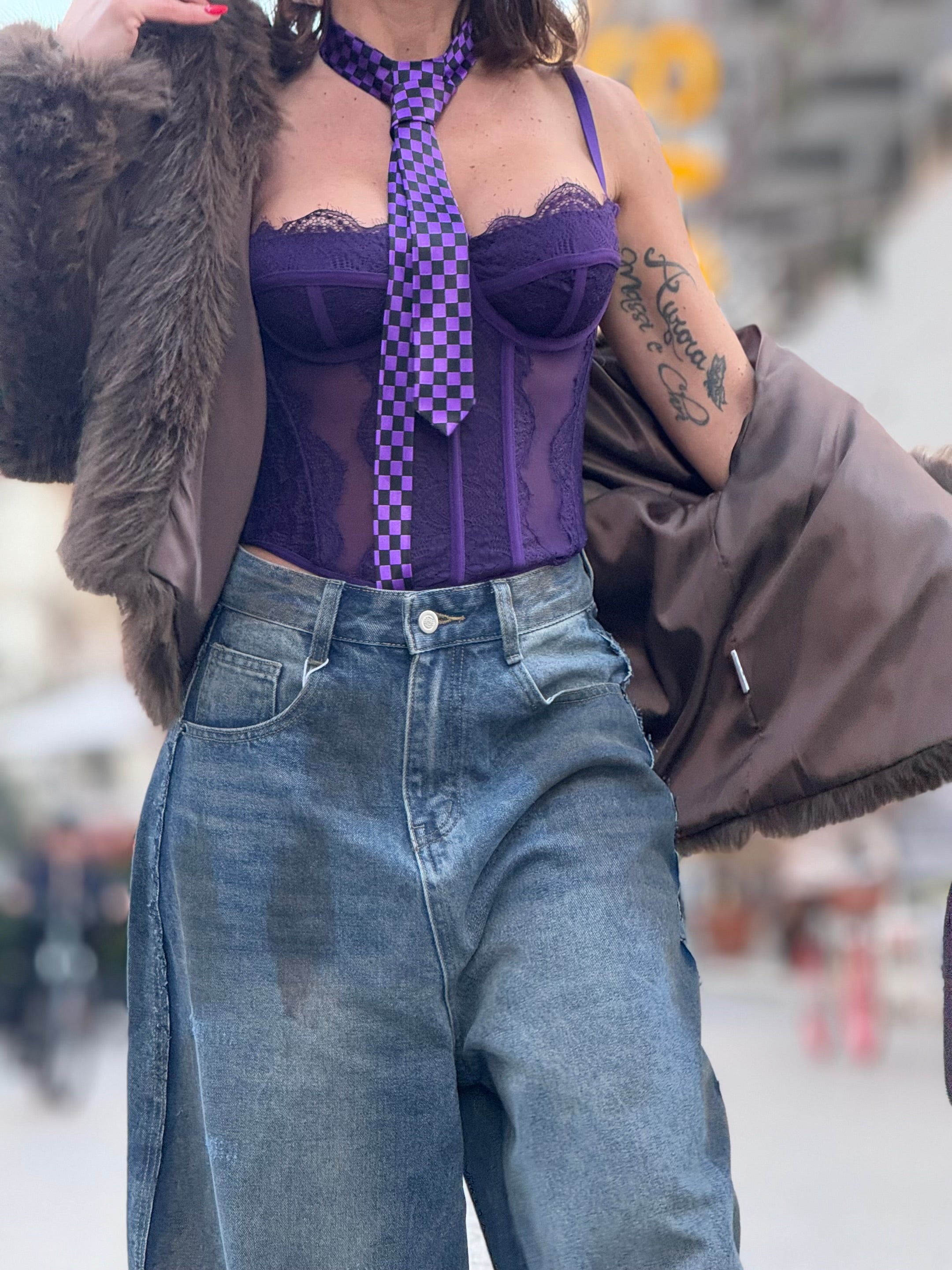 Bustier Viola e Rosso