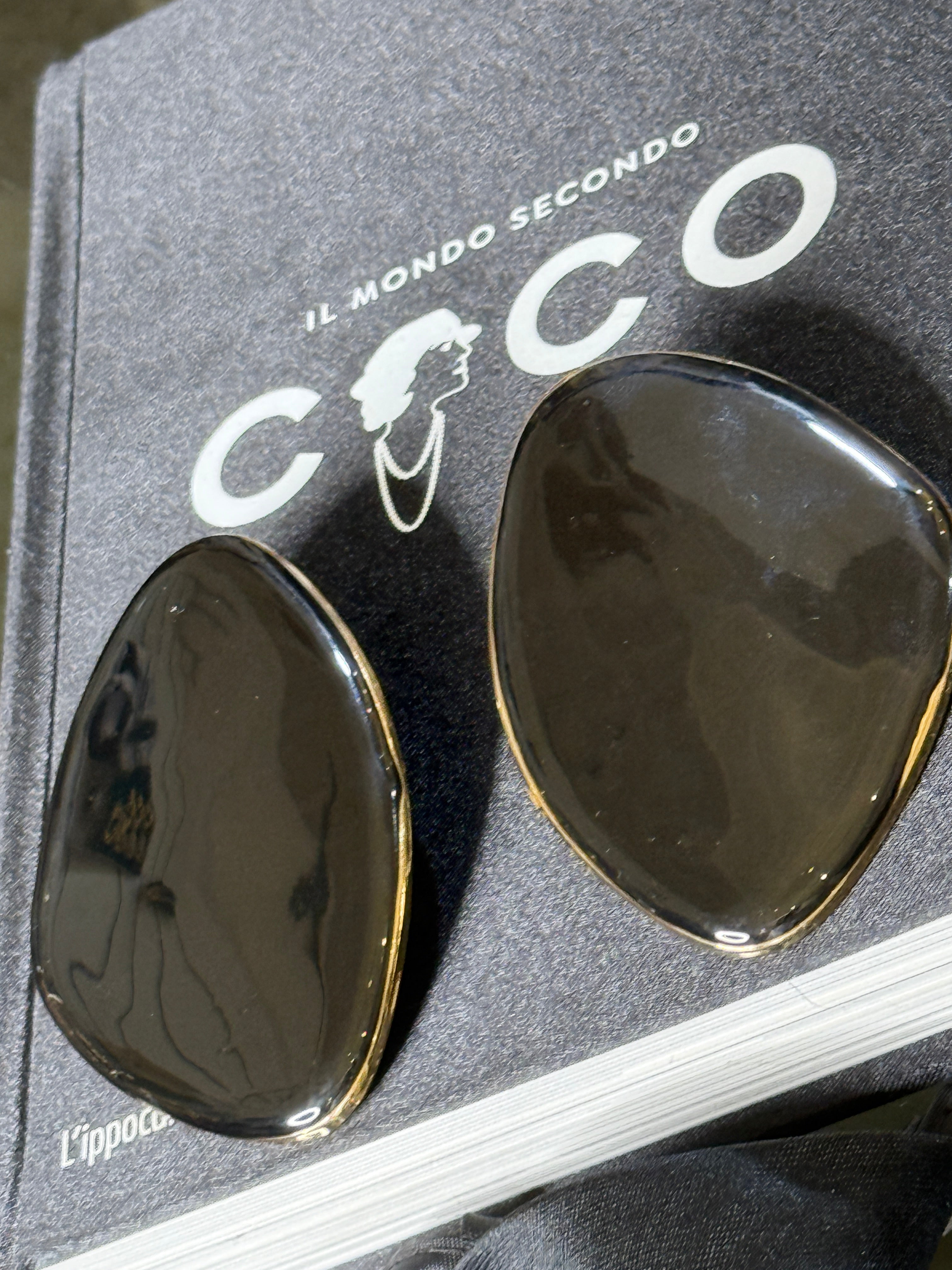 Orecchini nero & Dorato