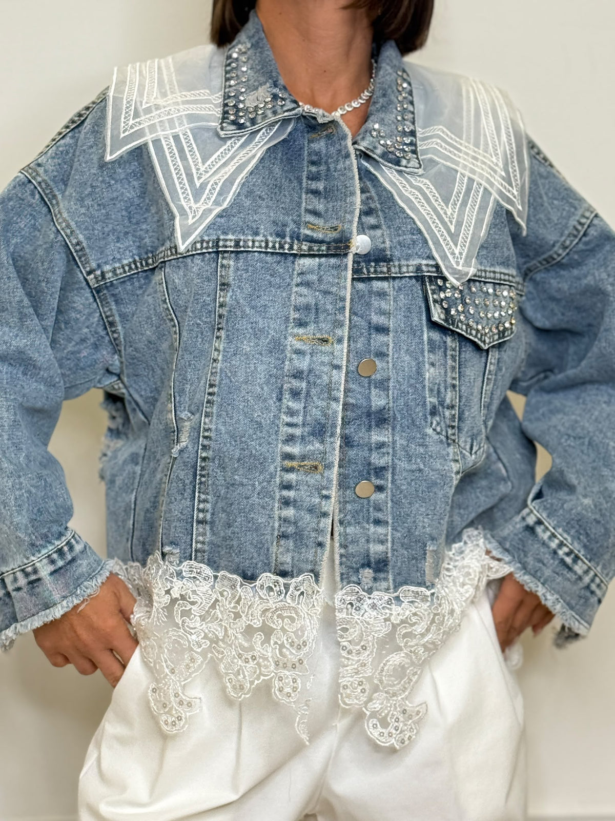 Giacca in jeans Lace Stone