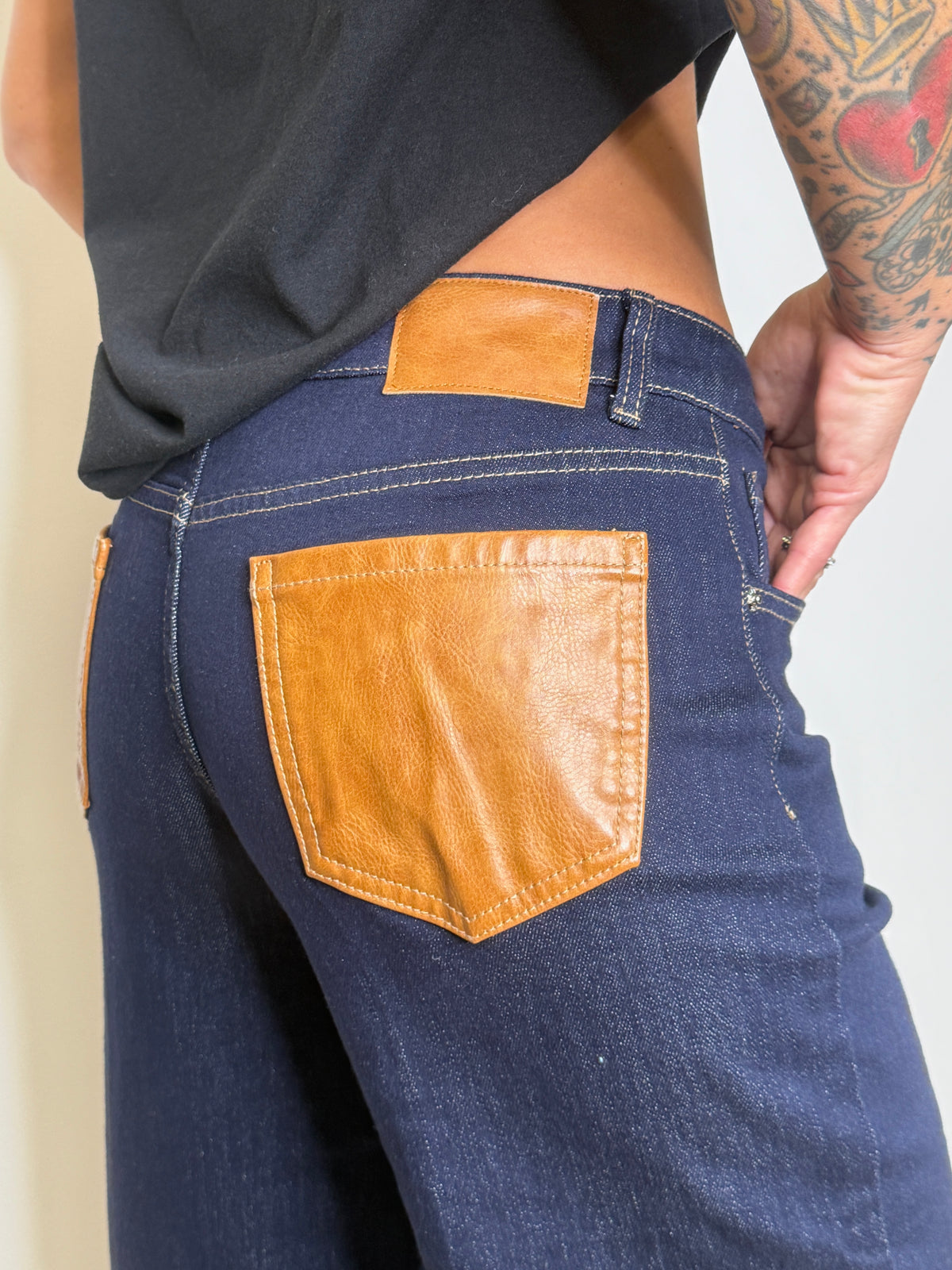 Denim Patch cuoio