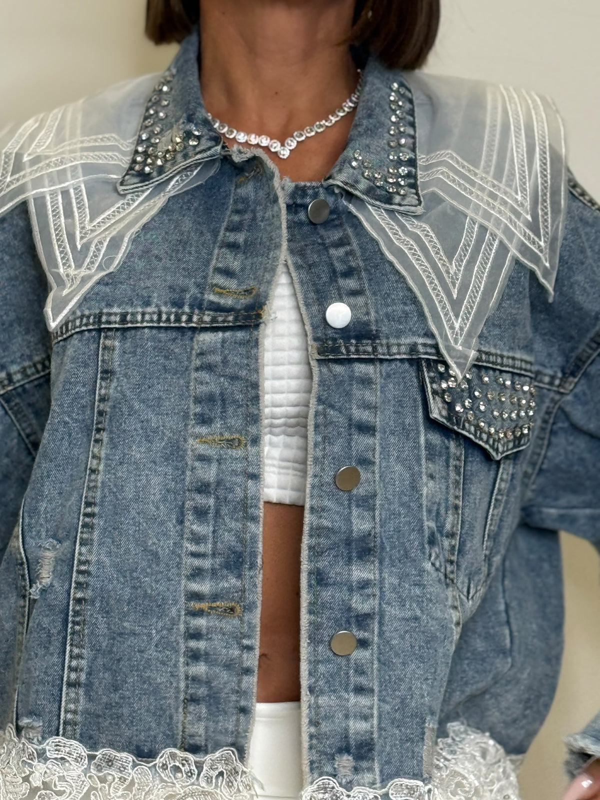 Giacca in jeans Lace Stone