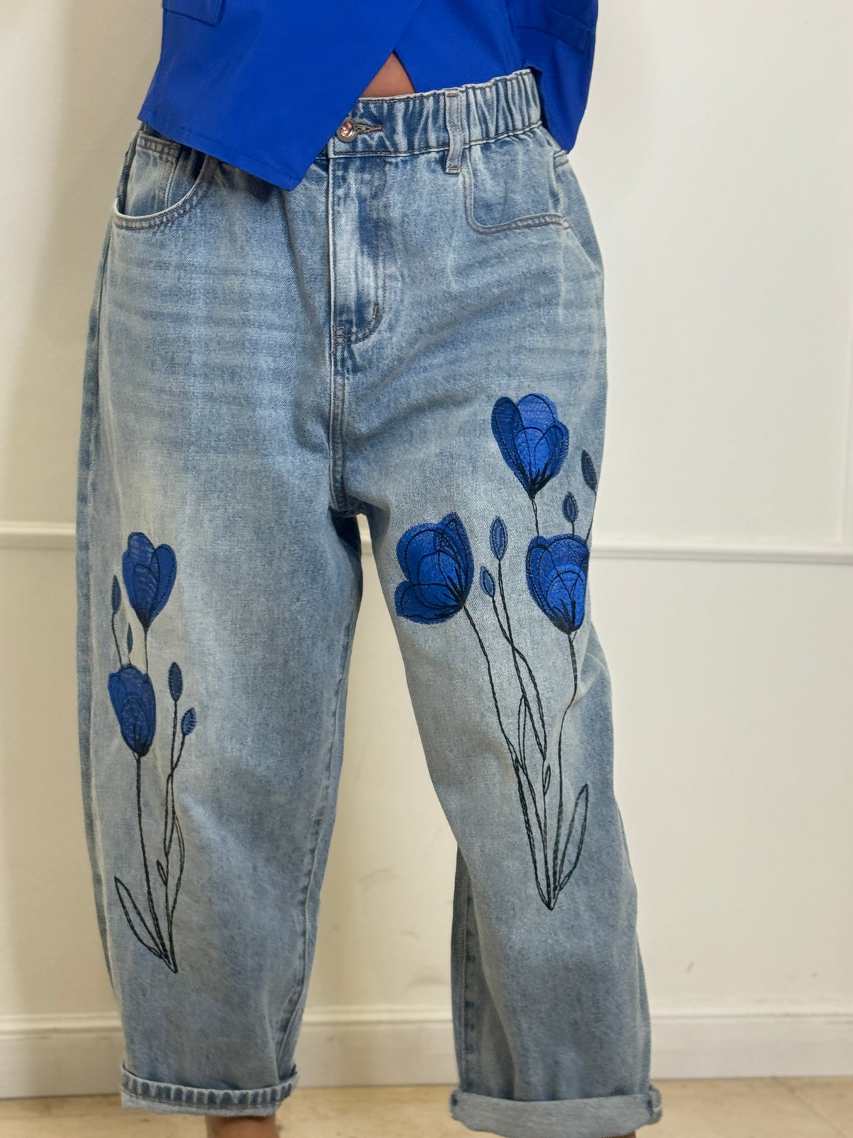 Jeans Blue Flowers Wendy Trendy