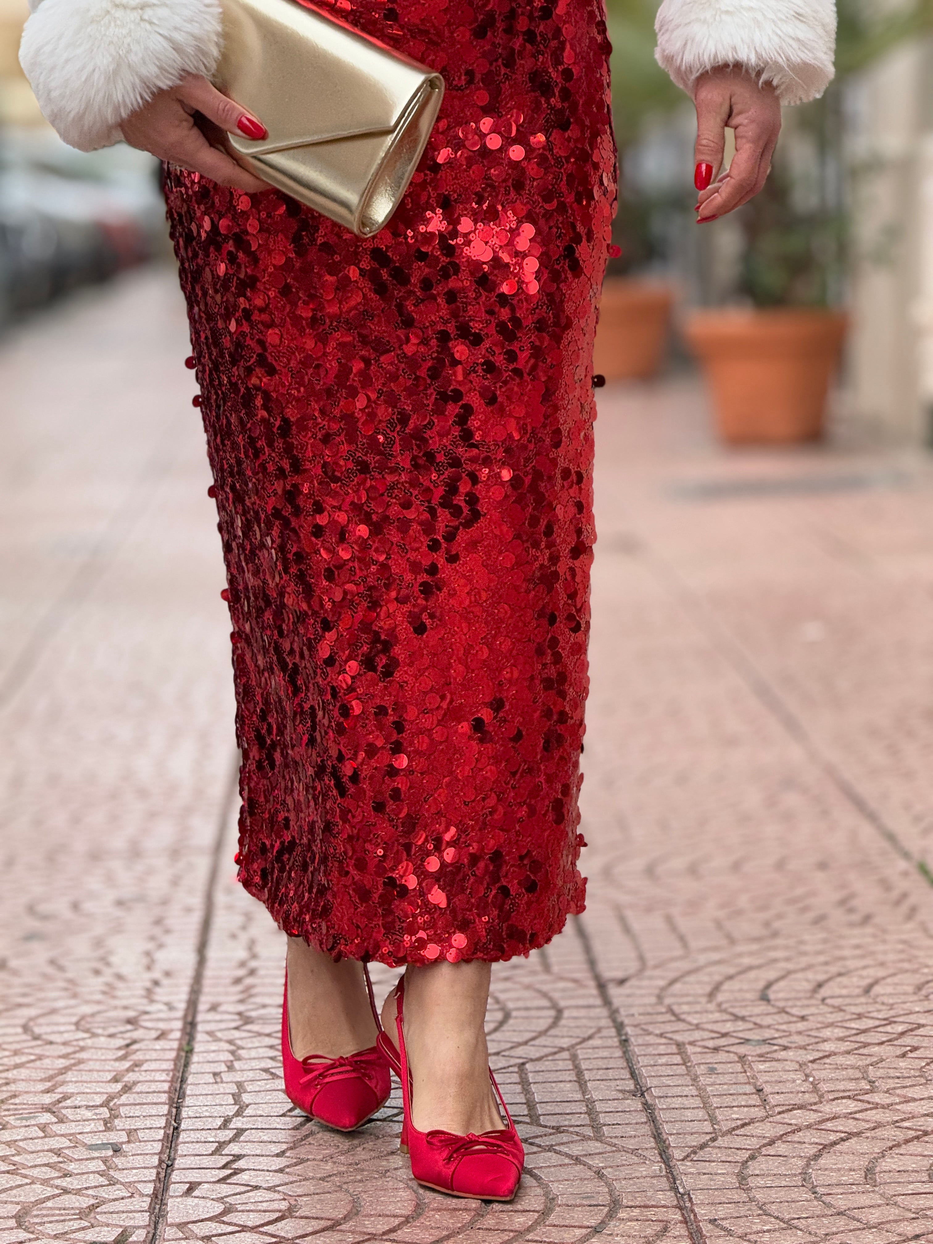 Longuette Pailettes Red