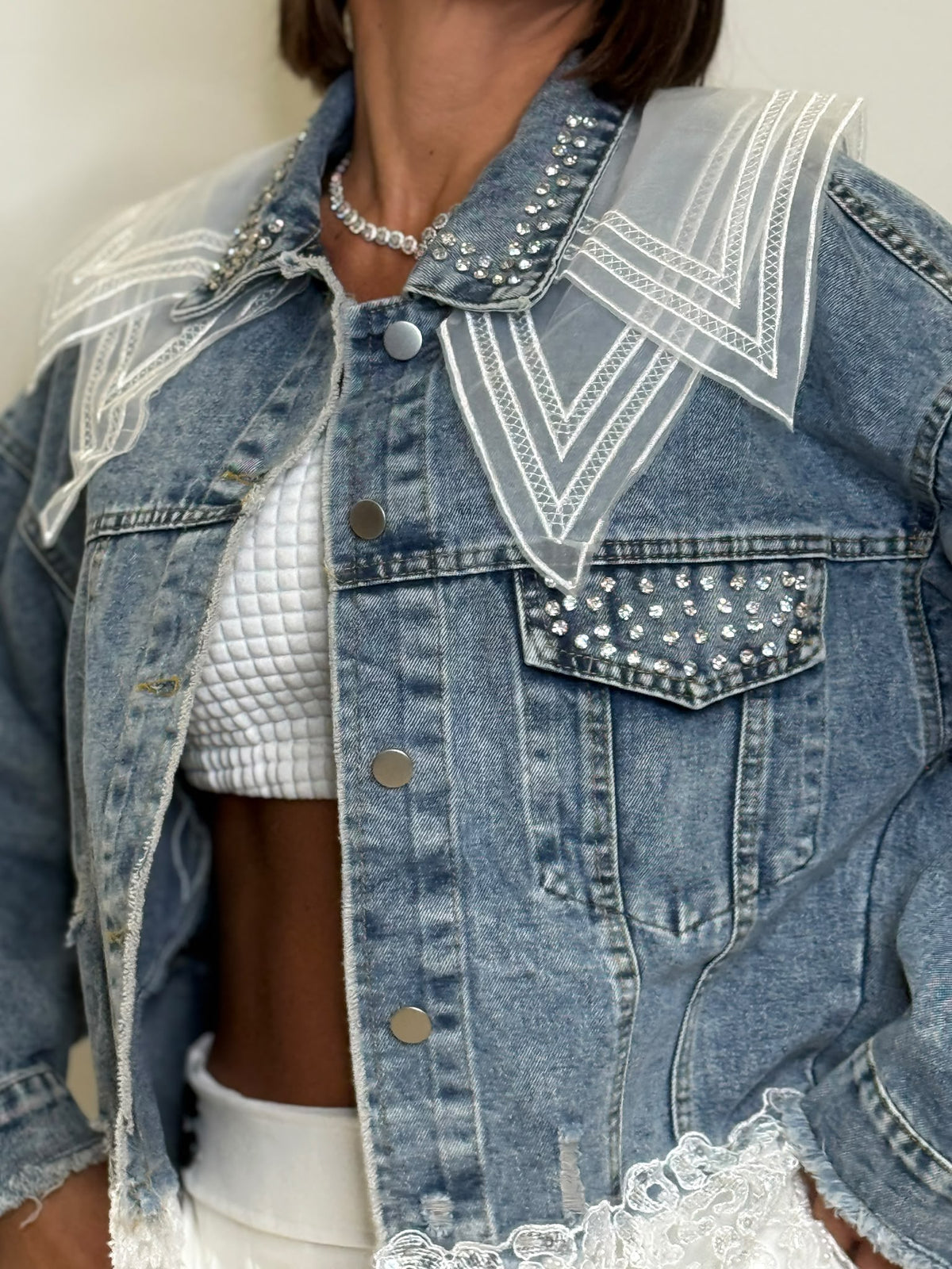 Giacca in jeans Lace Stone