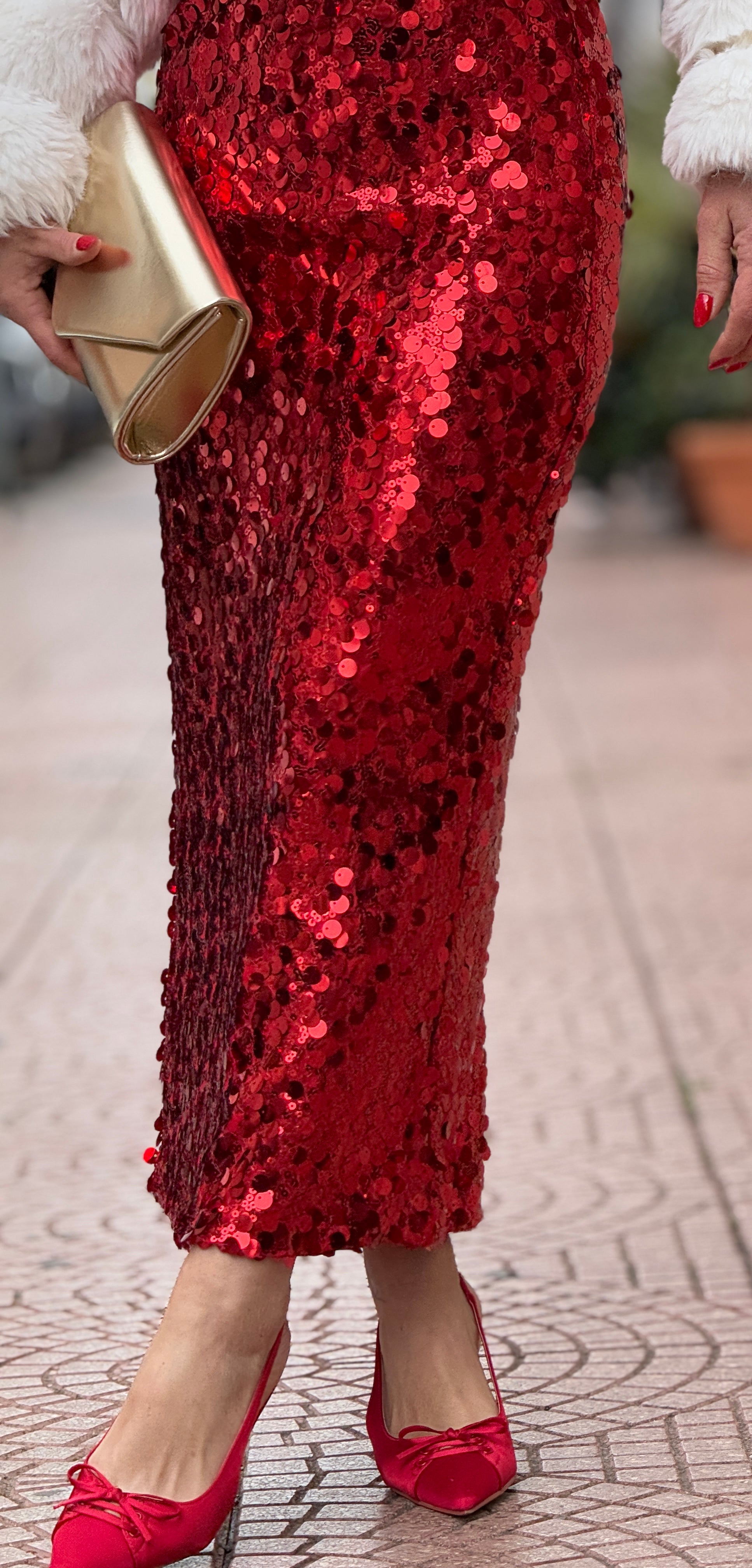 Longuette Pailettes Red