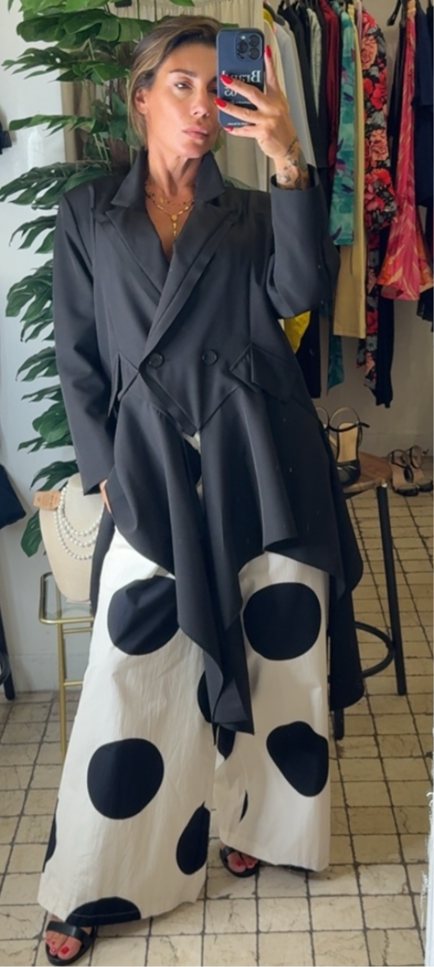 Pantalone in cotone Pois