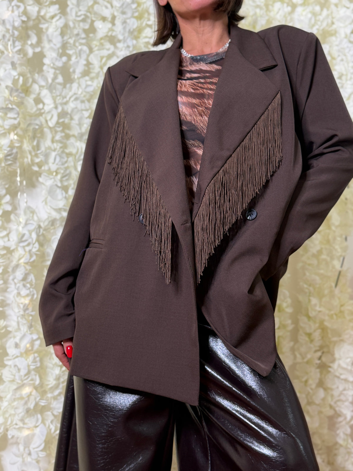 Blazer Doppio Petto con Frange