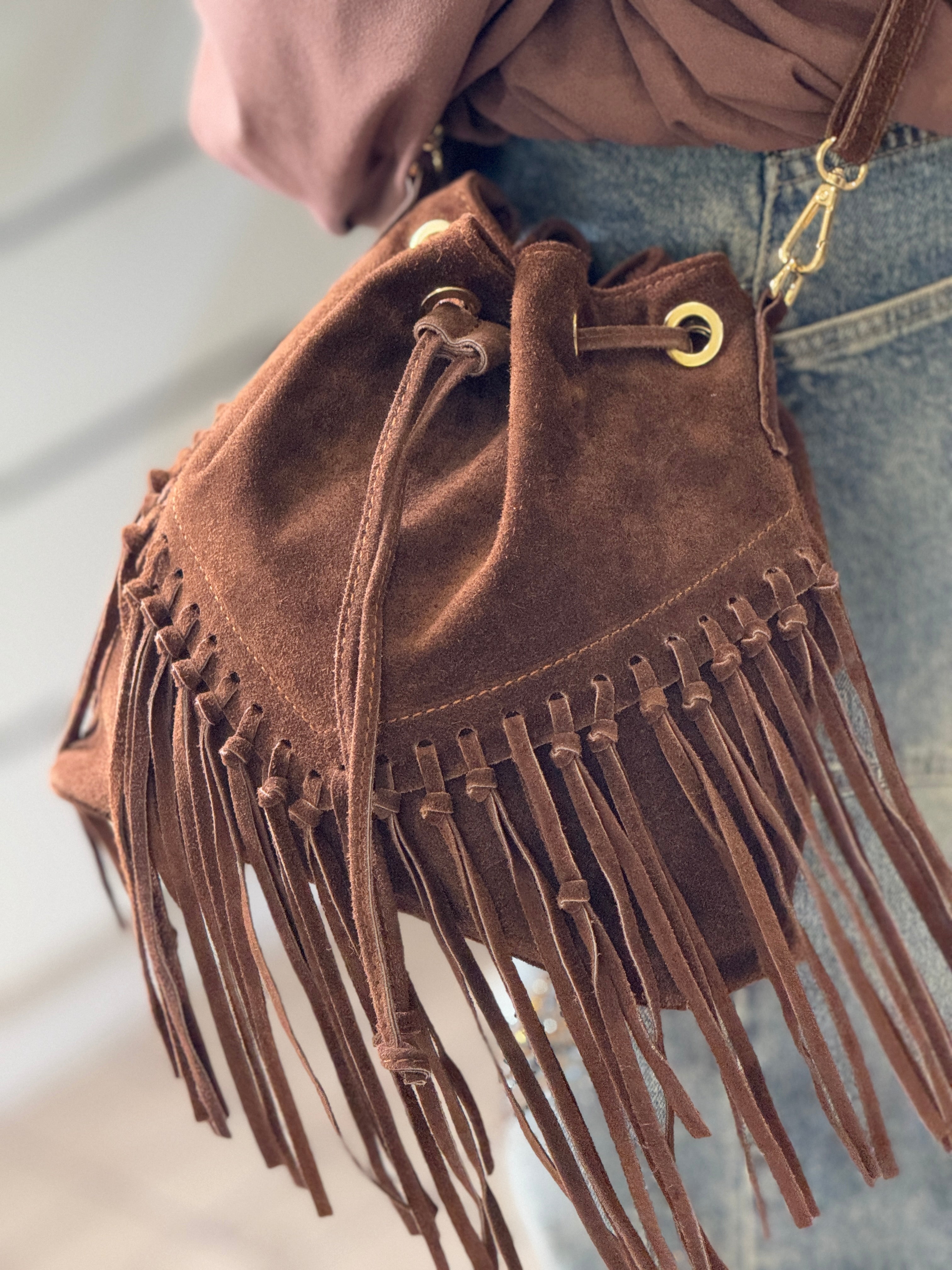 Borsa Secchiello Renna Frange