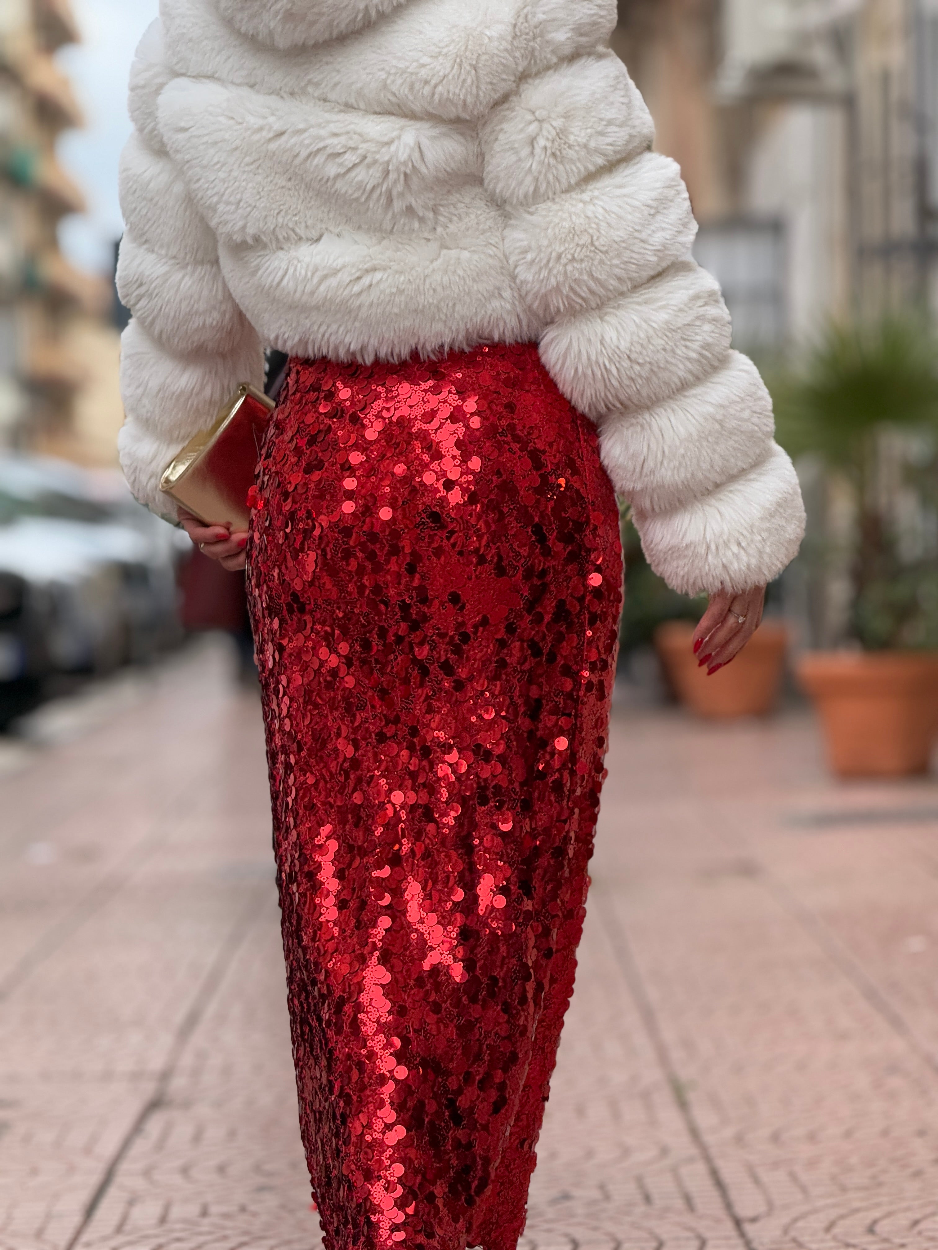 Longuette Pailettes Red