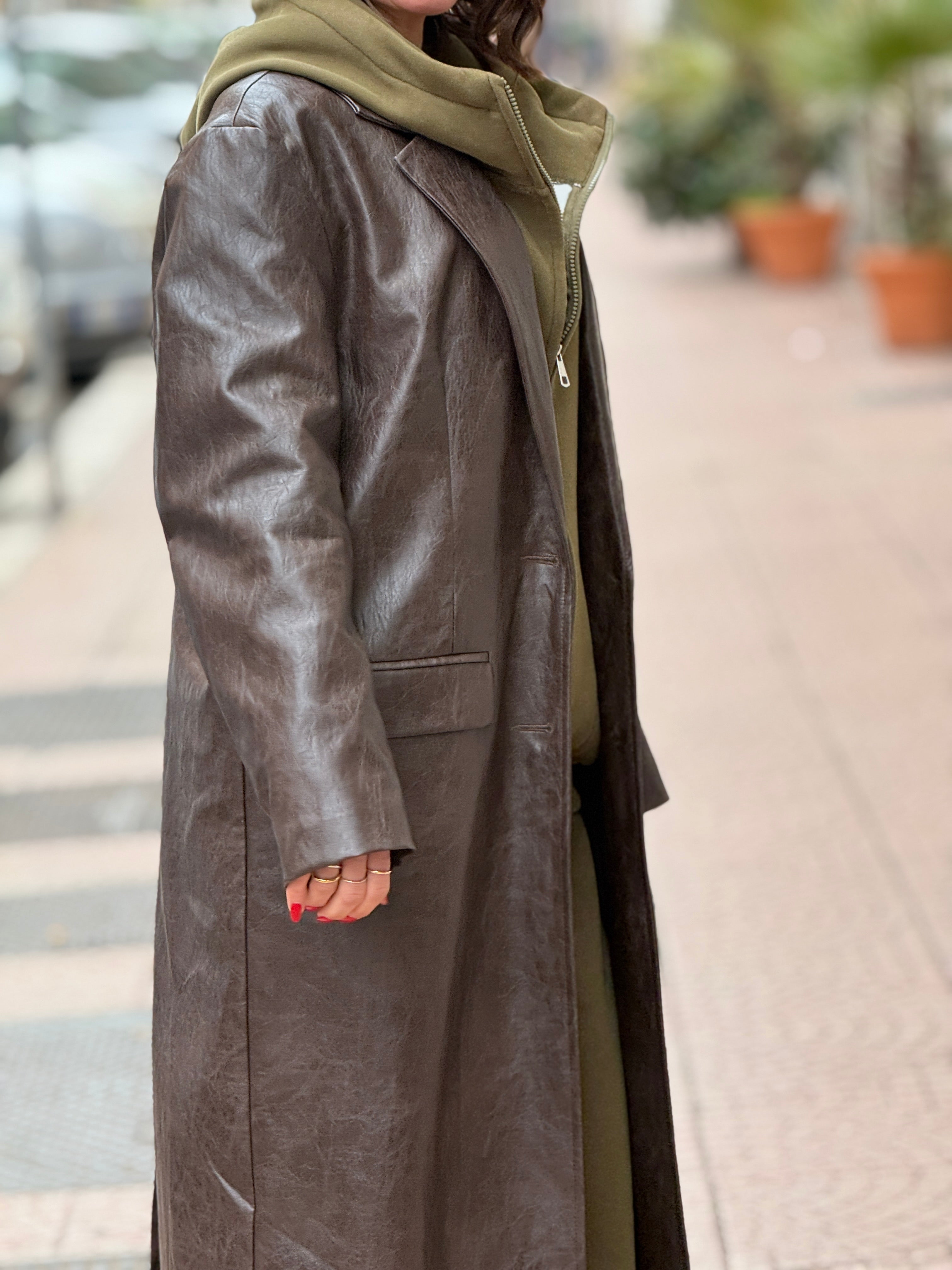 Giacca Over size Pelle lumina