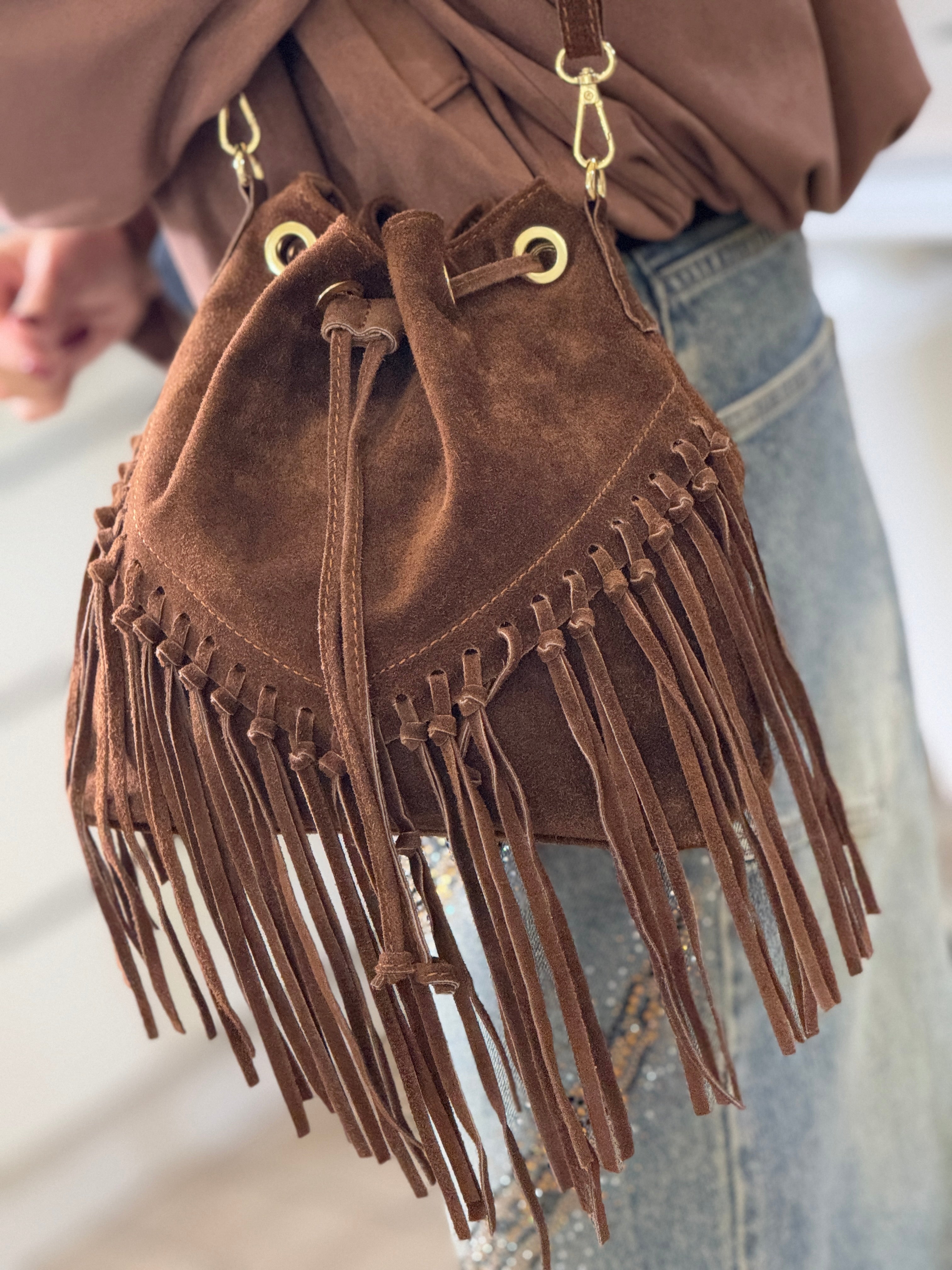Borsa Secchiello Renna Frange