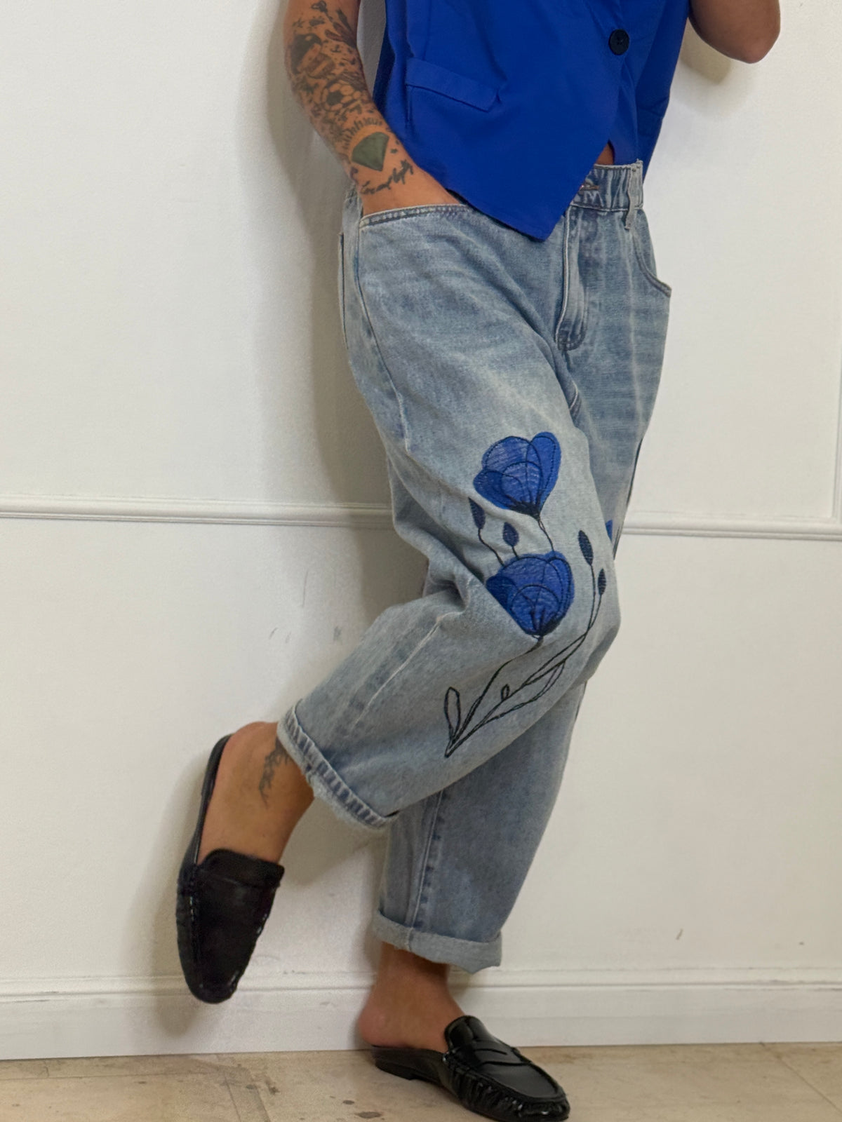 Jeans Blue Flowers Wendy Trendy
