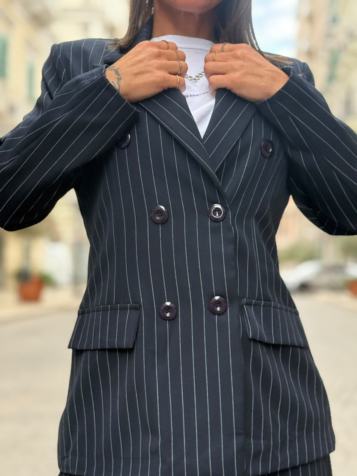 Tailleur gessato “Office”