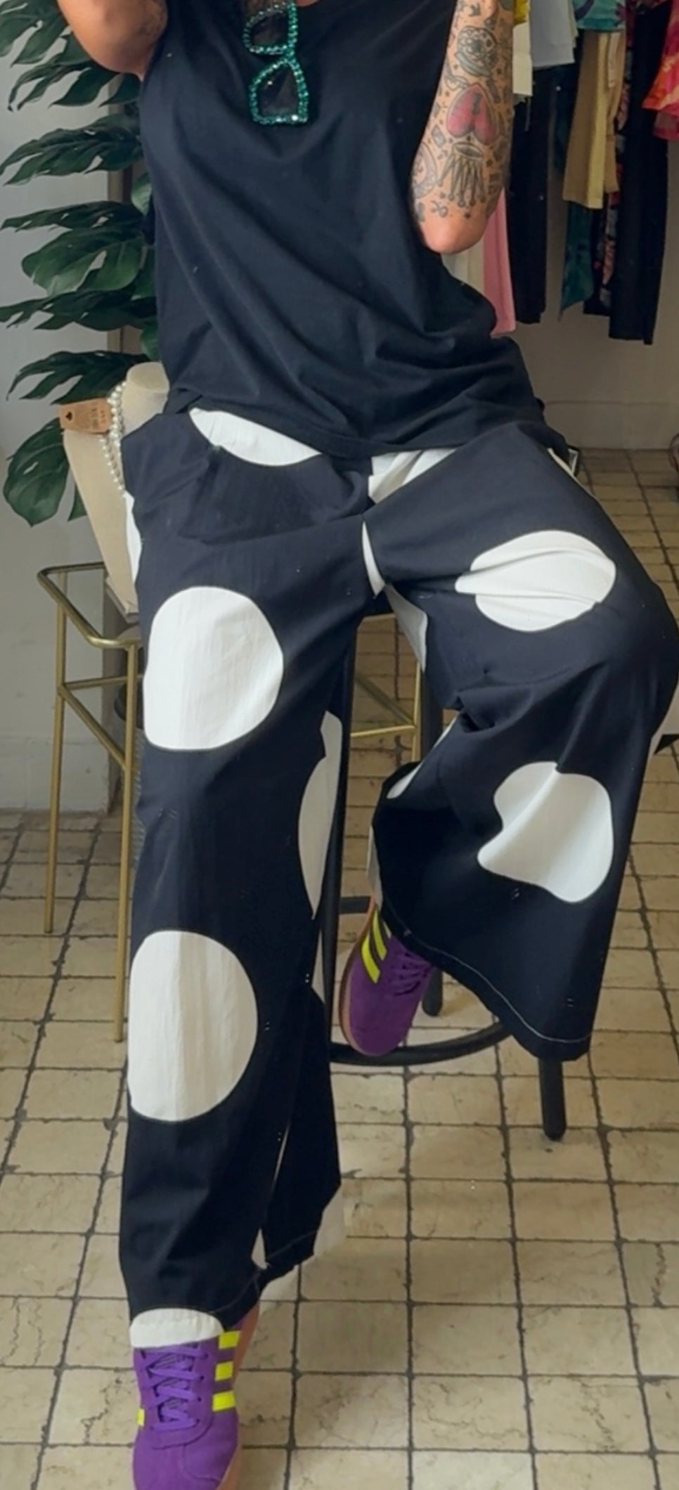 Pantalone in cotone Pois