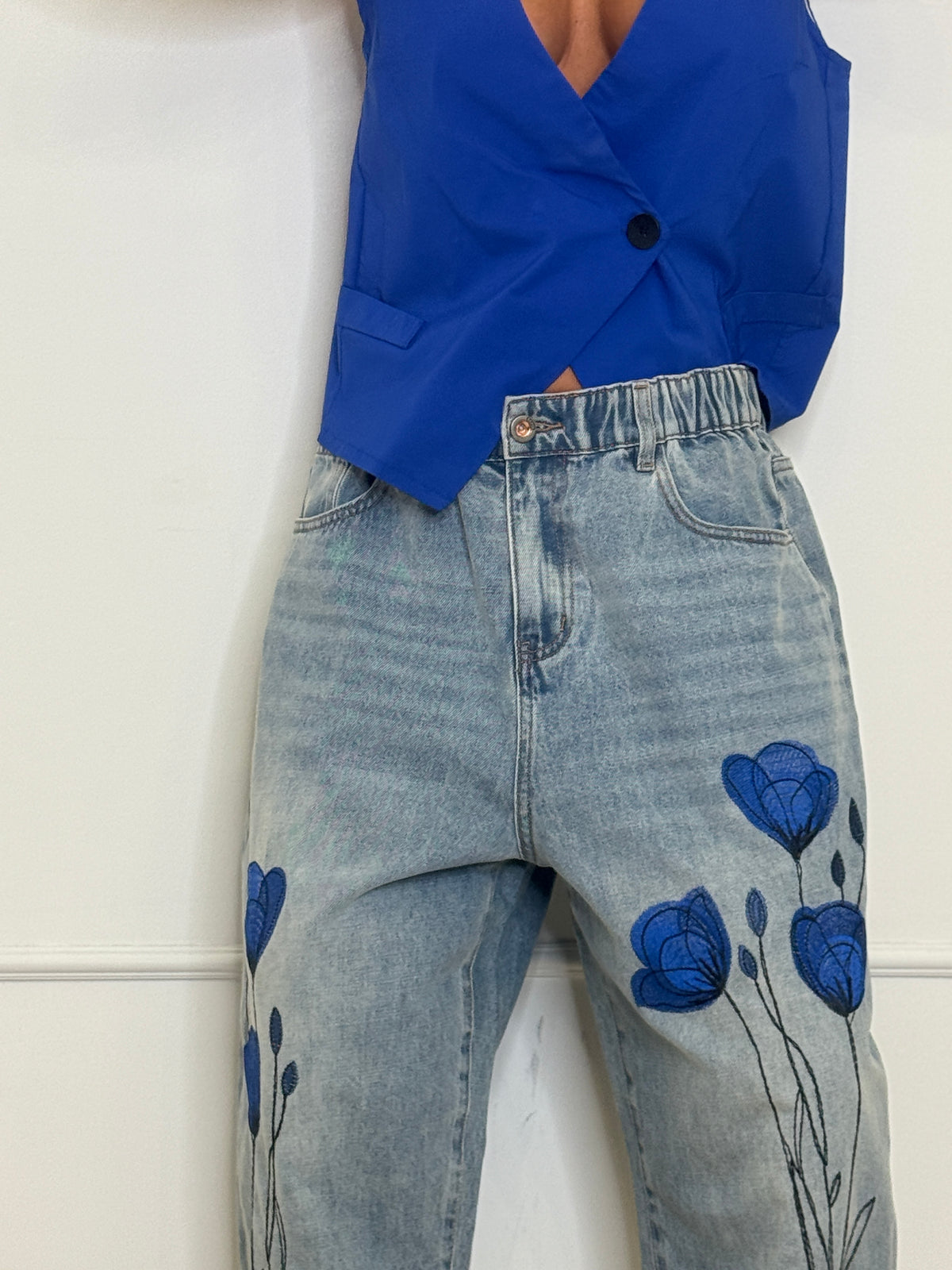 Jeans Blue Flowers Wendy Trendy