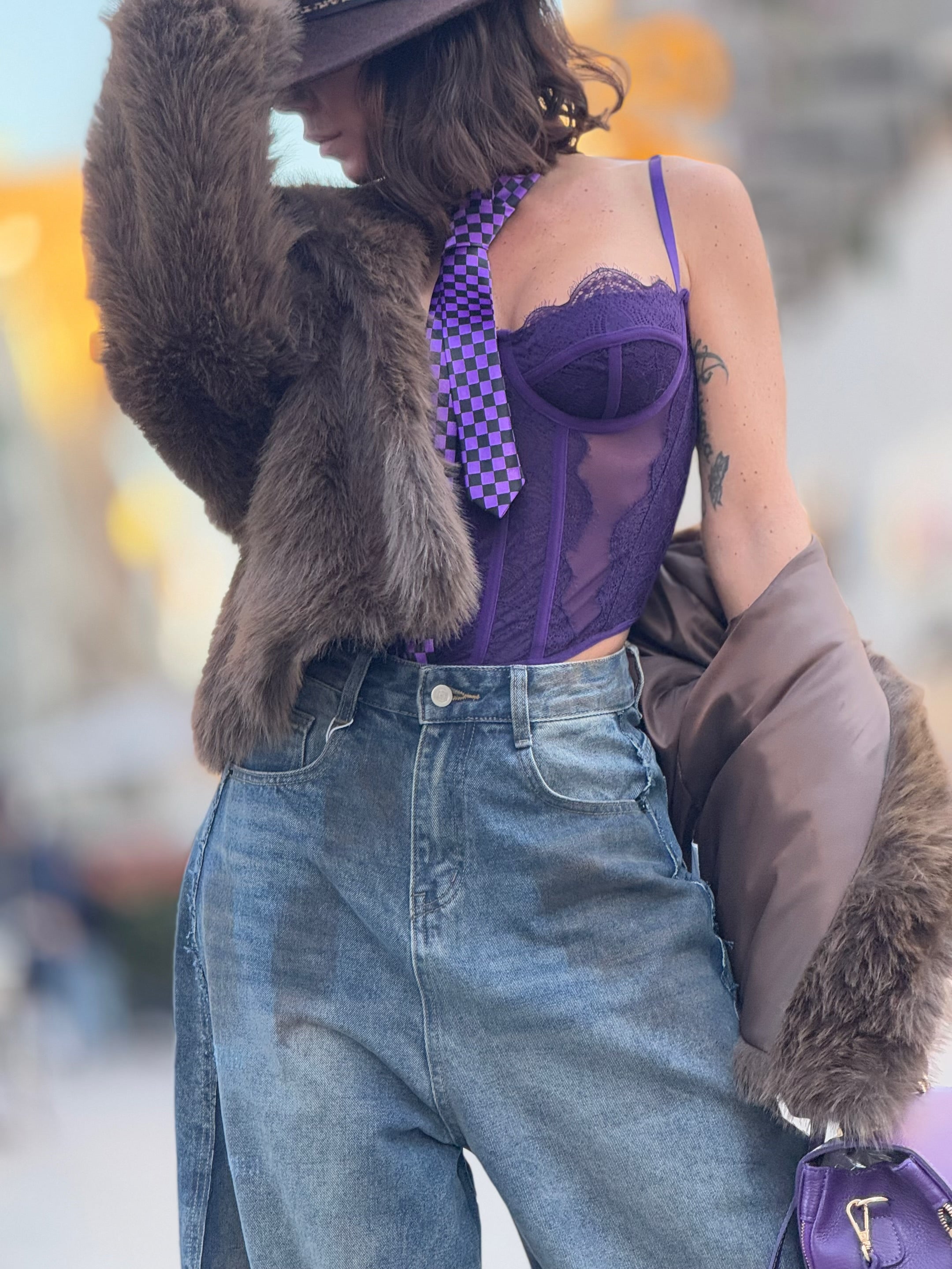 Bustier Viola e Rosso