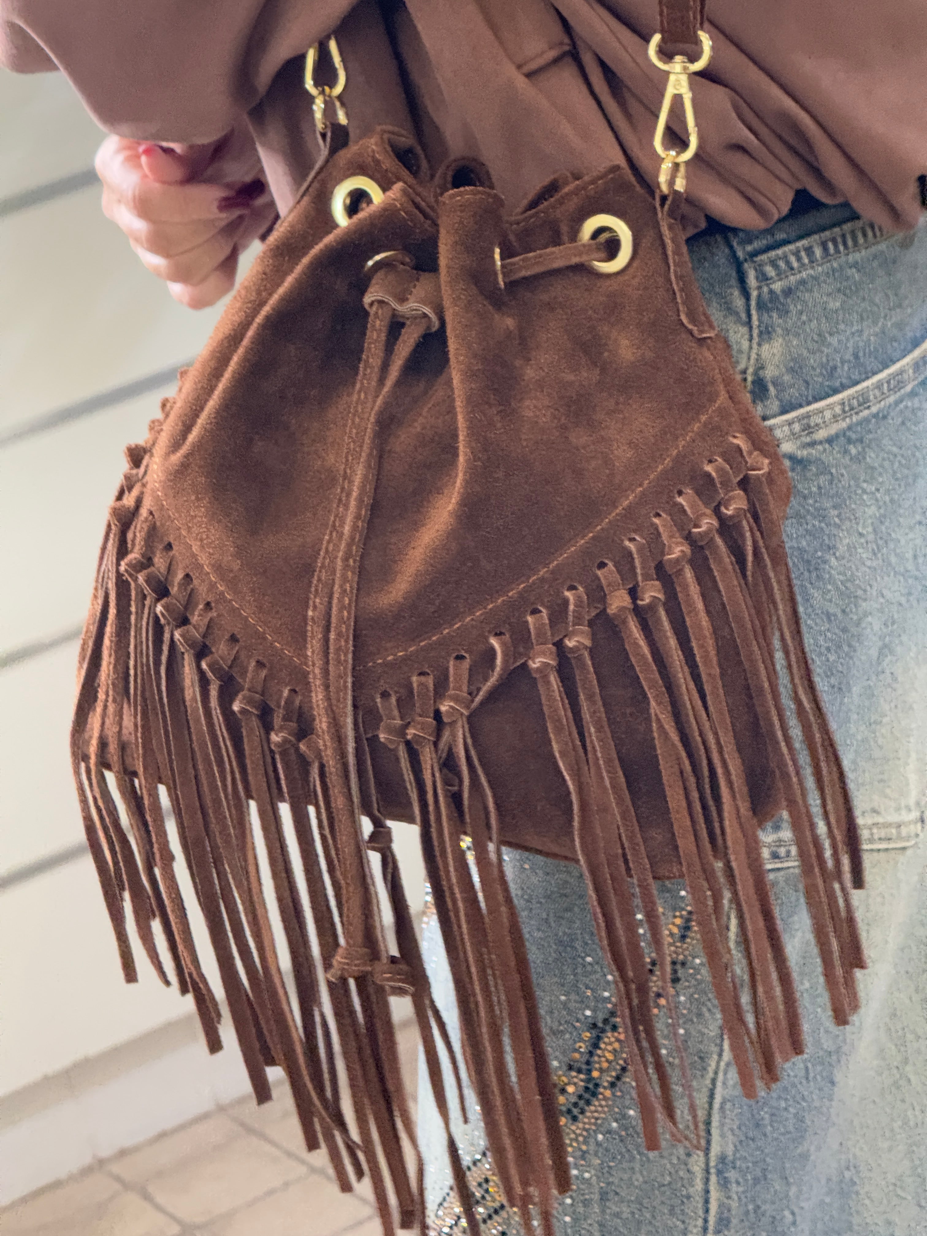 Borsa Secchiello Renna Frange