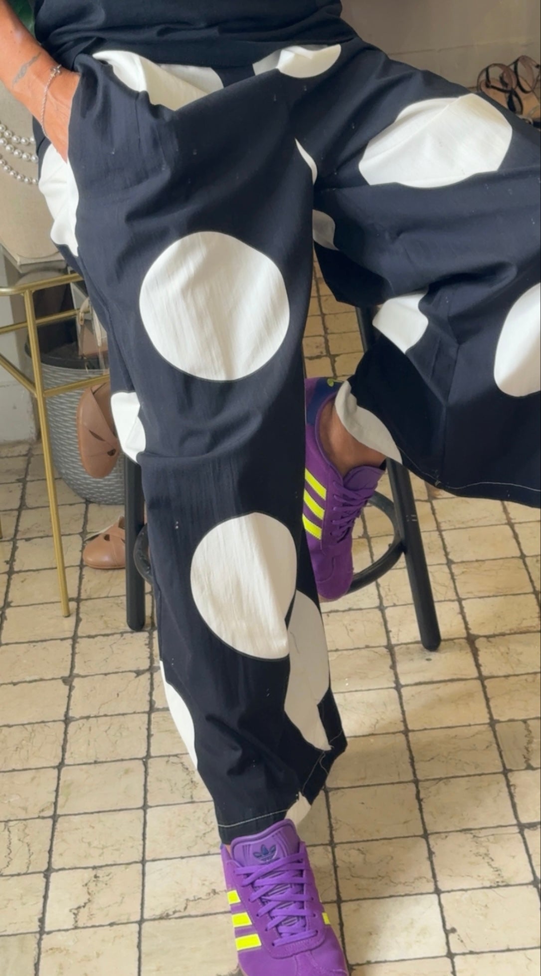 Pantalone in cotone Pois