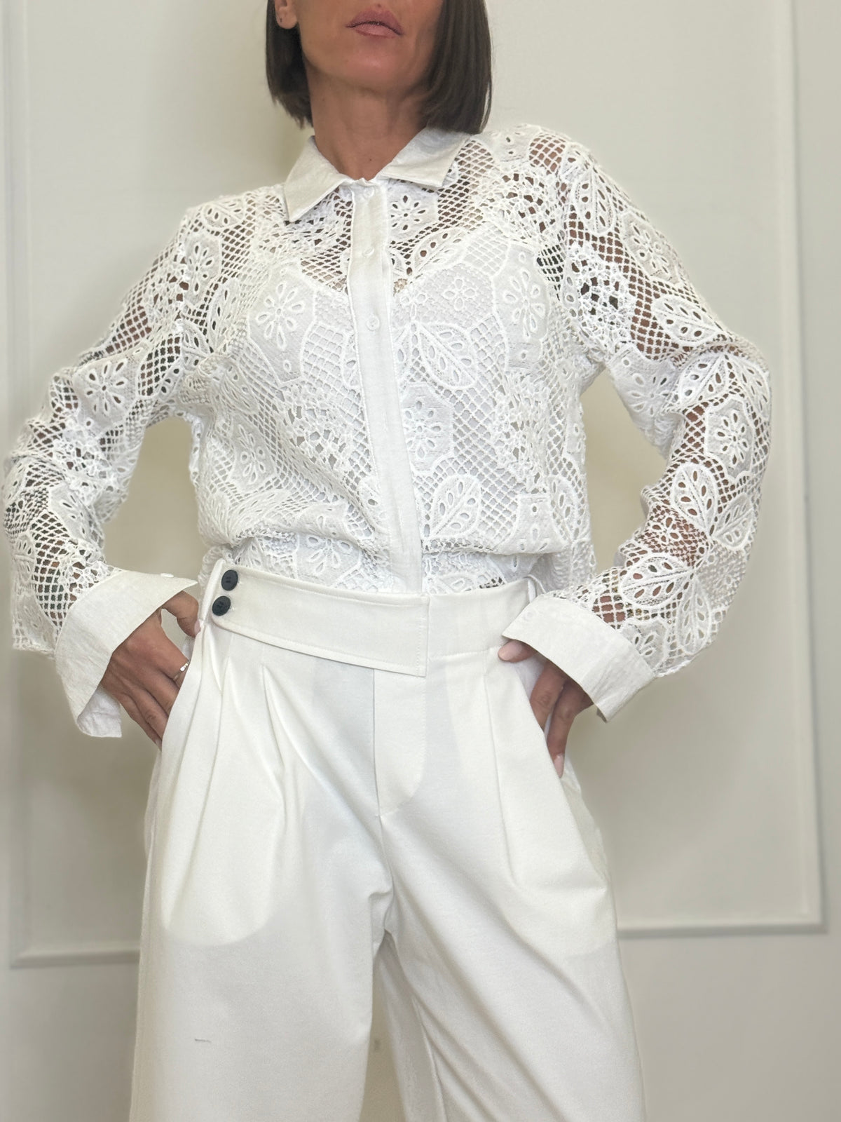 Camicia Crochet Sangallo