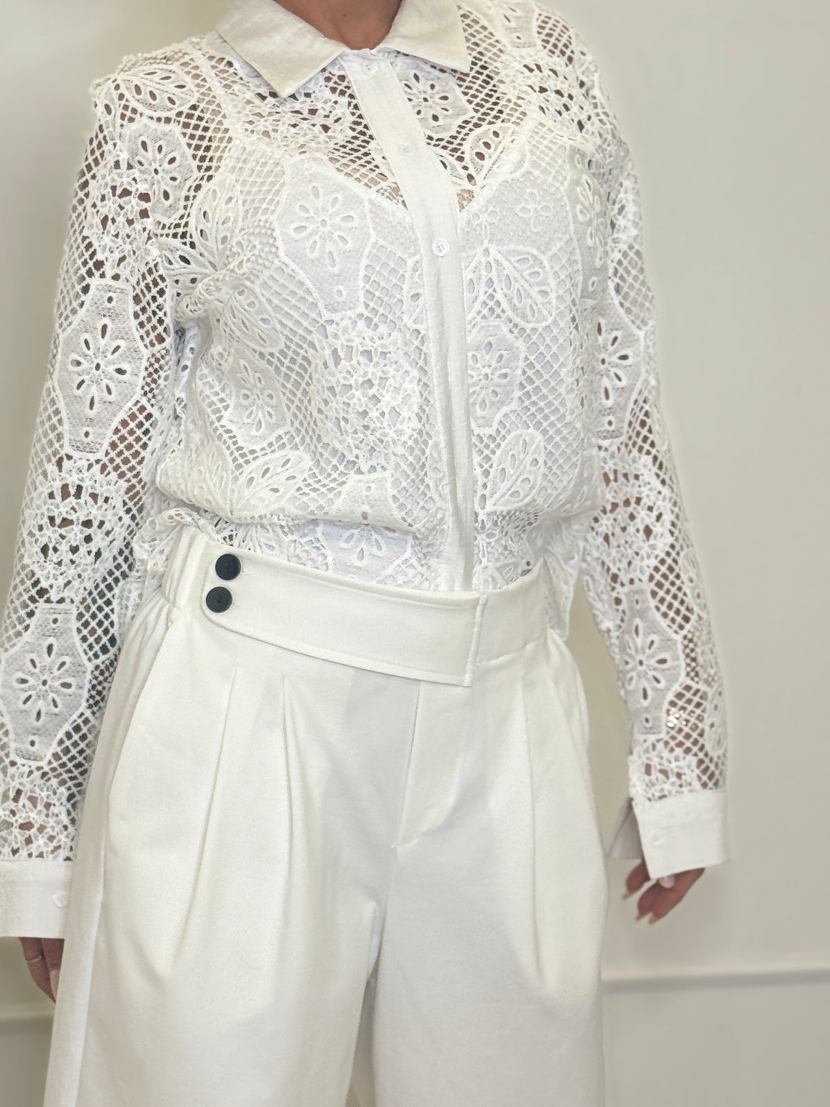 Camicia Crochet Sangallo